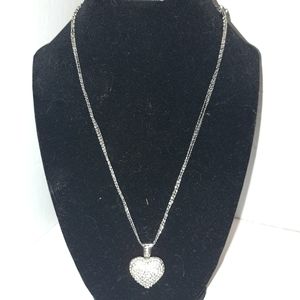 Sparkling Rhinestone heart pendant necklace